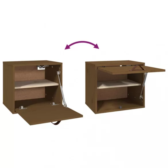 mézbarna tömör fenyőfa faliszekrény 40x30x35 cm