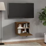 mézbarna tömör fenyőfa faliszekrény 40x30x35 cm