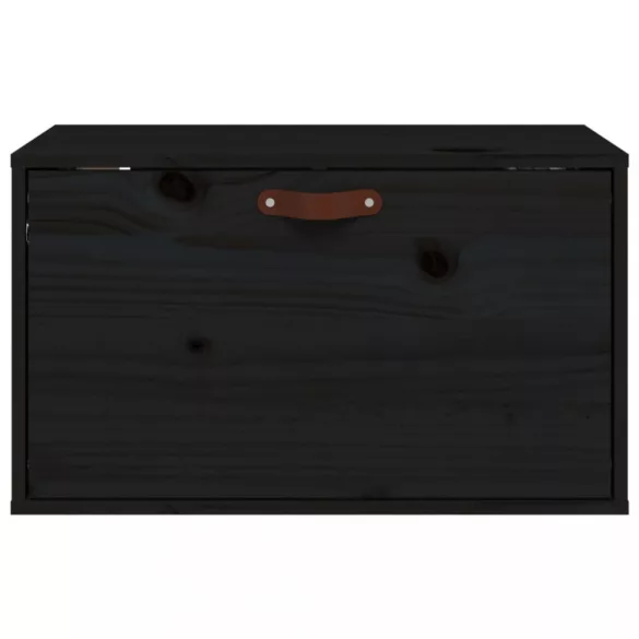 fekete tömör fenyőfa faliszekrény 60 x 30 x 35 cm