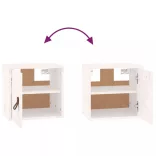 2 db fehér tömör fenyőfa faliszekrény 31,5 x 30 x 30 cm