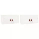 2 db fehér tömör fenyőfa faliszekrény 60 x 30 x 30 cm