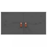 2 db szürke tömör fenyőfa faliszekrény 60 x 30 x 30 cm