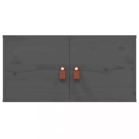 2 db szürke tömör fenyőfa faliszekrény 60 x 30 x 30 cm