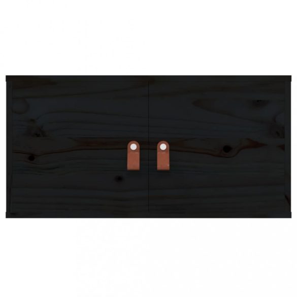 2 darab fekete tömör fenyőfa faliszekrény 60 x 30 x 30 cm