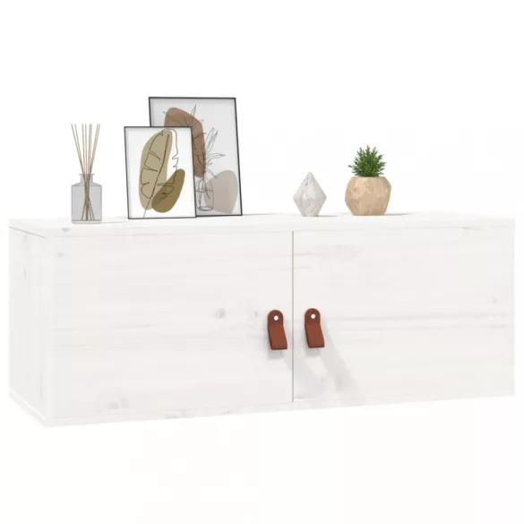 2 db fehér tömör fenyőfa faliszekrény 80 x 30 x 30 cm