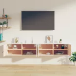 2 db fehér tömör fenyőfa faliszekrény 80 x 30 x 30 cm