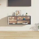 szürke tömör fenyőfa faliszekrény 80 x 30 x 30 cm