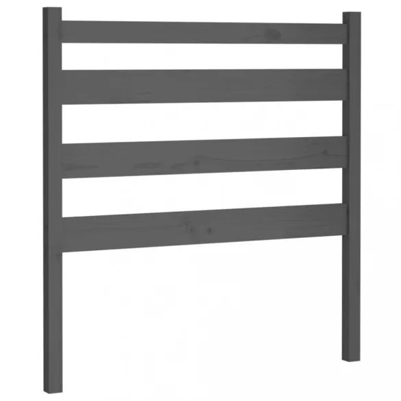 szürke tömör fenyőfa ágyfejtámla 96 x 4 x 100 cm
