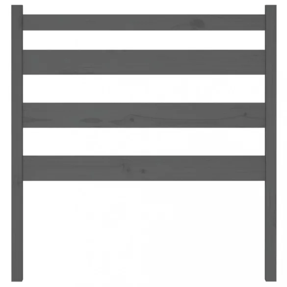 szürke tömör fenyőfa ágyfejtámla 96 x 4 x 100 cm