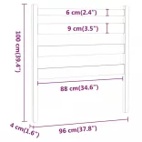 szürke tömör fenyőfa ágyfejtámla 96 x 4 x 100 cm
