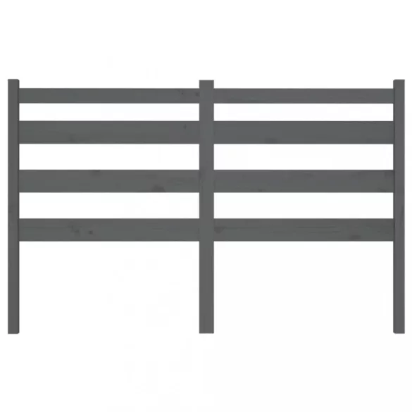 szürke tömör fenyőfa ágyfejtámla 186x4x100 cm