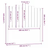 szürke tömör fenyőfa ágyfejtámla 106x4x110 cm