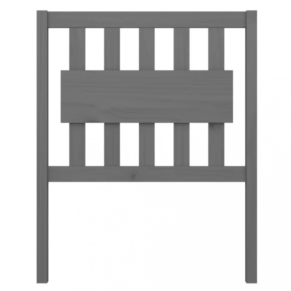 szürke tömör fenyőfa ágyfejtámla 80,5 x 4 x 100 cm