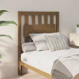 mézbarna tömör fenyőfa ágyfejtámla 80,5x4x100cm