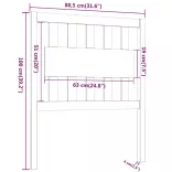 mézbarna tömör fenyőfa ágyfejtámla 80,5x4x100cm