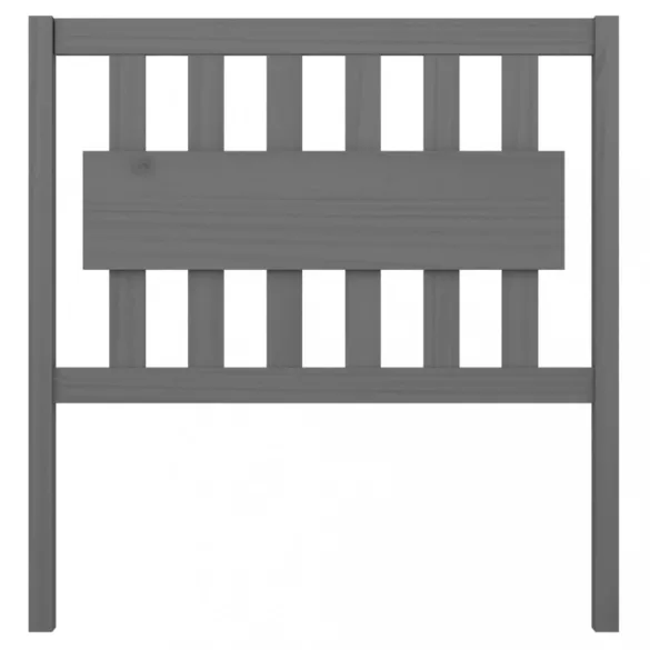 szürke tömör fenyőfa ágyfejtámla 95,5 x 4 x 100 cm