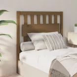mézbarna tömör fenyőfa ágyfejtámla 95,5x4x100 cm