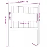 mézbarna tömör fenyőfa ágyfejtámla 95,5x4x100 cm