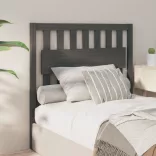 szürke tömör fenyőfa ágyfejtámla 105,5x4x100 cm