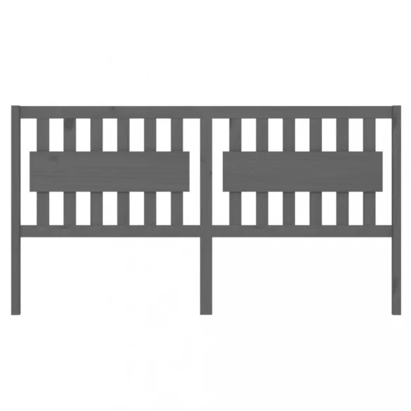 szürke tömör fenyőfa ágyfejtámla 185,5x4x100 cm
