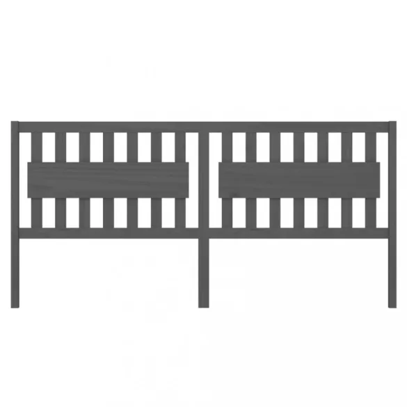 szürke tömör fenyőfa ágyfejtámla 205,5x4x100 cm