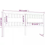 szürke tömör fenyőfa ágyfejtámla 205,5x4x100 cm