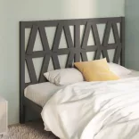 szürke tömör fenyőfa ágyfejtámla 126 x 4 x 100 cm