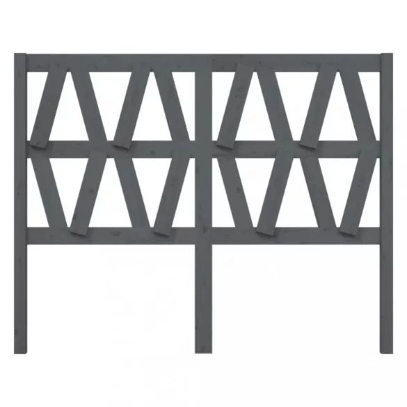 szürke tömör fenyőfa ágyfejtámla 146 x 4 x 100 cm