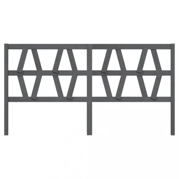 szürke tömör fenyőfa ágyfejtámla 206 x 4 x 100 cm