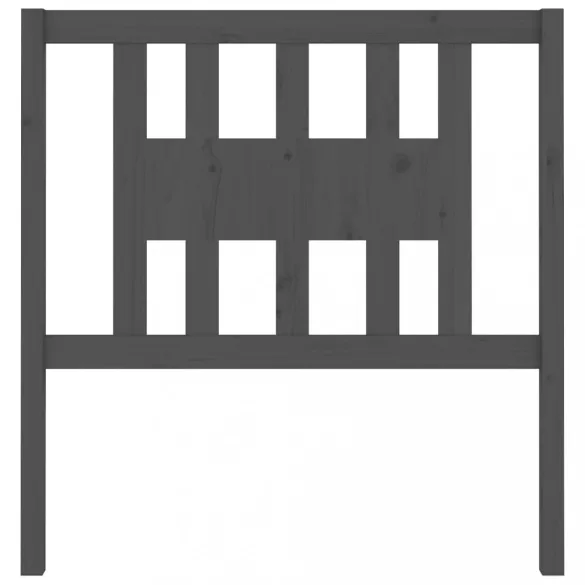 szürke tömör fenyőfa fejtámla 106 x 4 x 100 cm