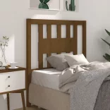 mézbarna tömör fenyőfa fejtámla 106 x 4 x 100 cm