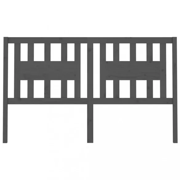 szürke tömör fenyőfa fejtámla 166 x 4 x 100 cm