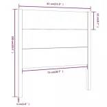 mézbarna tömör fenyőfa fejtámla 81 x 4 x 100 cm