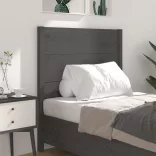 szürke tömör fenyőfa fejtámla 96 x 4 x 100 cm