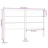 mézbarna tömör fenyőfa fejtámla 126 x 4 x 100 cm