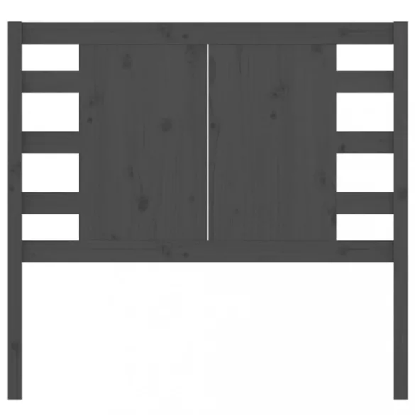 szürke tömör fenyőfa fejtámla 96 x 4 x 100 cm