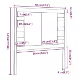 mézbarna tömör fenyőfa fejtámla 96 x 4 x 100 cm
