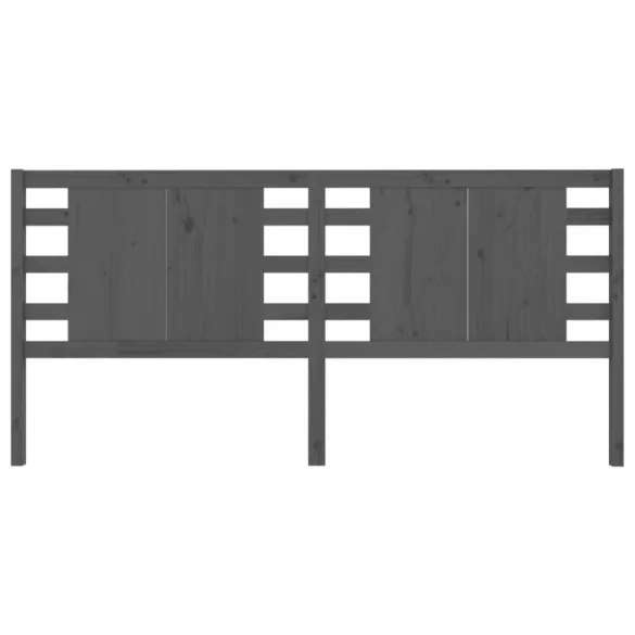 szürke tömör fenyőfa fejtámla 166 x 4 x 100 cm