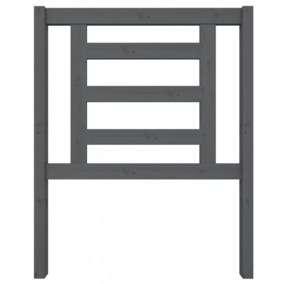 szürke tömör fenyőfa ágyfejtámla 81 x 4 x 100 cm