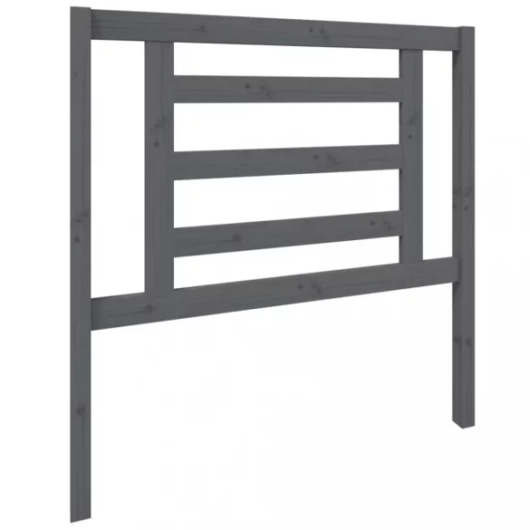 szürke tömör fenyőfa ágyfejtámla 96 x 4 x 100 cm