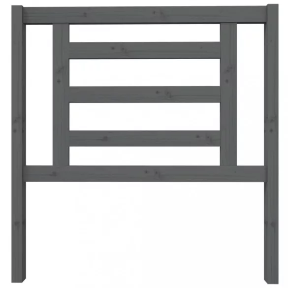 szürke tömör fenyőfa ágyfejtámla 96 x 4 x 100 cm