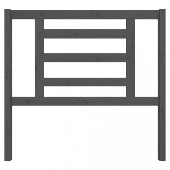 szürke tömör fenyőfa ágyfejtámla 106 x 4 x 100 cm