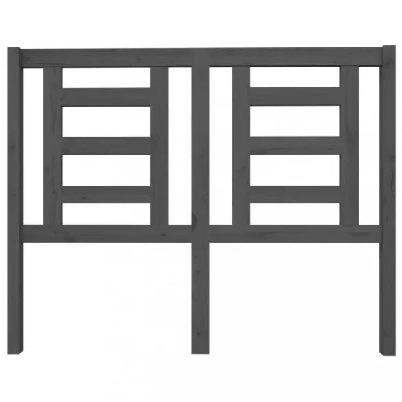 szürke tömör fenyőfa ágyfejtámla 126 x 4 x 100 cm