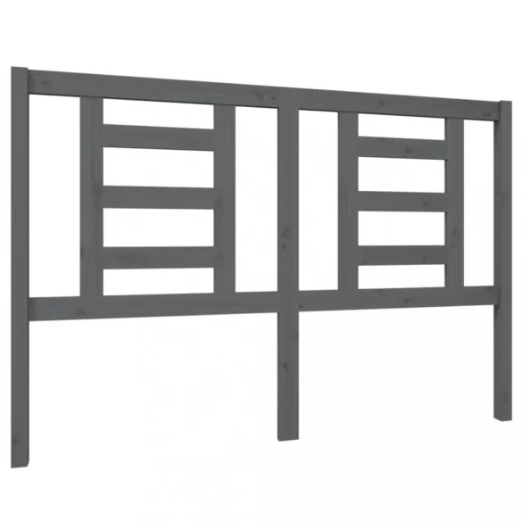 szürke tömör fenyőfa ágyfejtámla 146 x 4 x 100 cm