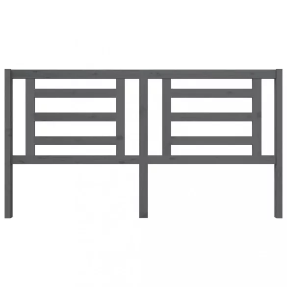 szürke tömör fenyőfa ágyfejtámla 186x4x100 cm