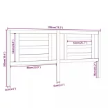 szürke tömör fenyőfa ágyfejtámla 186x4x100 cm