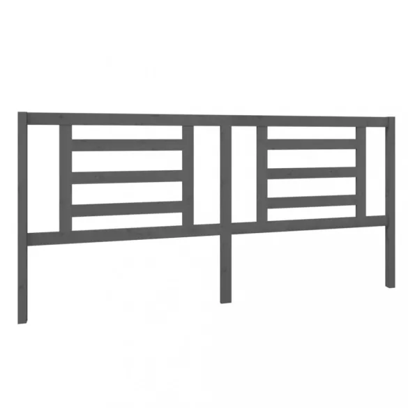 szürke tömör fenyőfa ágyfejtámla 206 x 4 x 100 cm