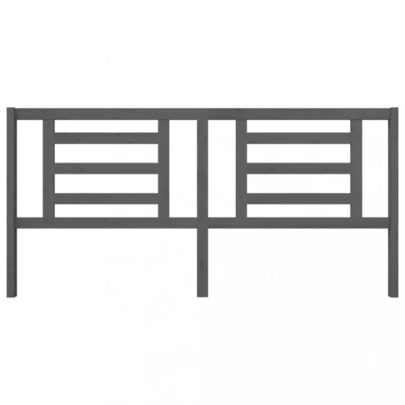 szürke tömör fenyőfa ágyfejtámla 206 x 4 x 100 cm