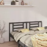 szürke tömör fenyőfa ágyfejtámla 206 x 4 x 100 cm