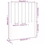 mézbarna tömör fenyőfa ágyfejtámla 80,5x4x100cm